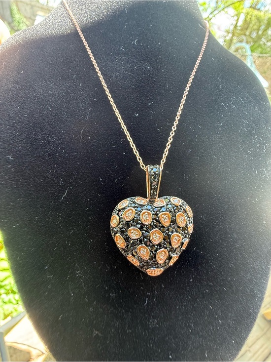 Freida Rothman Jewelry - New in Box Freida Rothman 925 Sterling Animal Print Heart Necklace Rose Gold